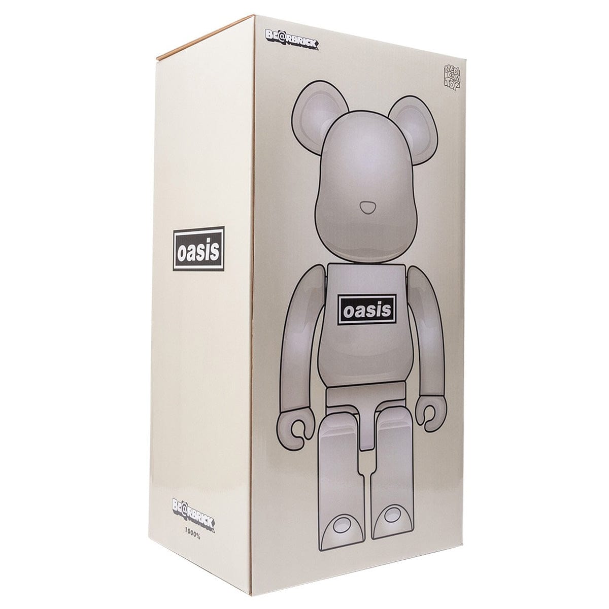 Oasis Merchandising White Chrome 1000% Bearbrick by Medicom