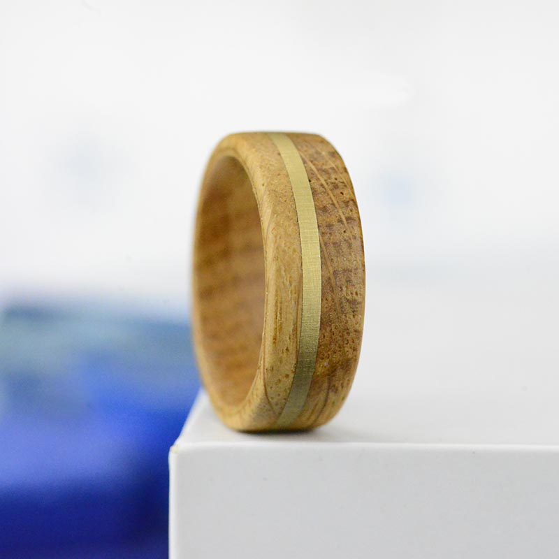 Real Whisky Barrel Solid Wood Ring wood rings for men, Anniversary Woo ...