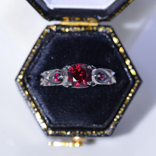 14K Black Gold Ruby Celtic Engagement Ring - Giliarto