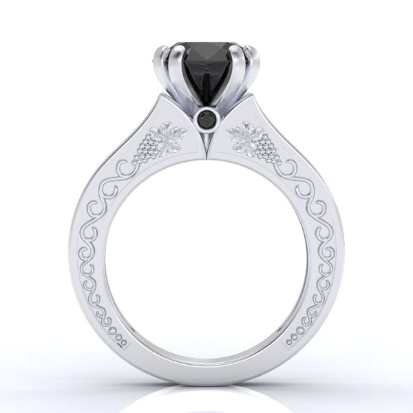 2.0 Carat Black Diamond Engagement Ring - Giliarto