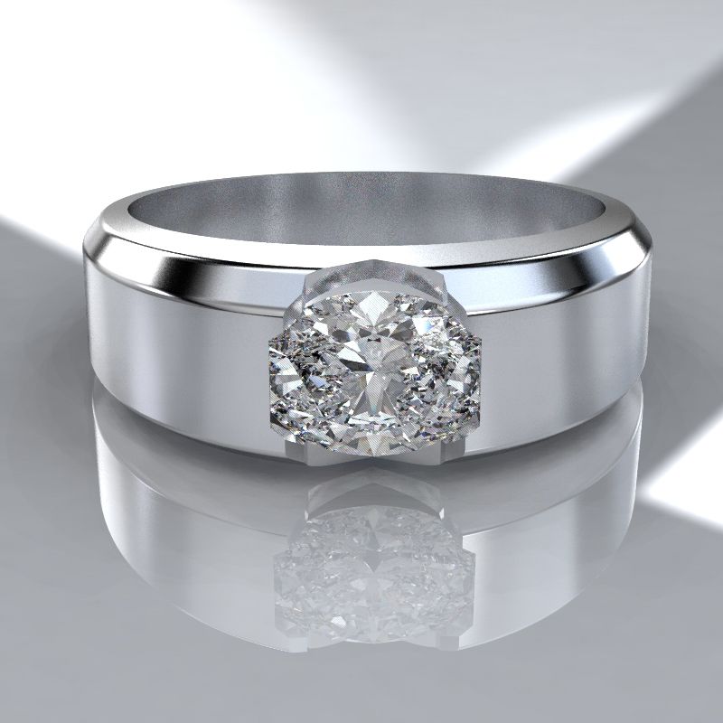 2 Carat Moissanite Men's Gold Ring. - Giliarto