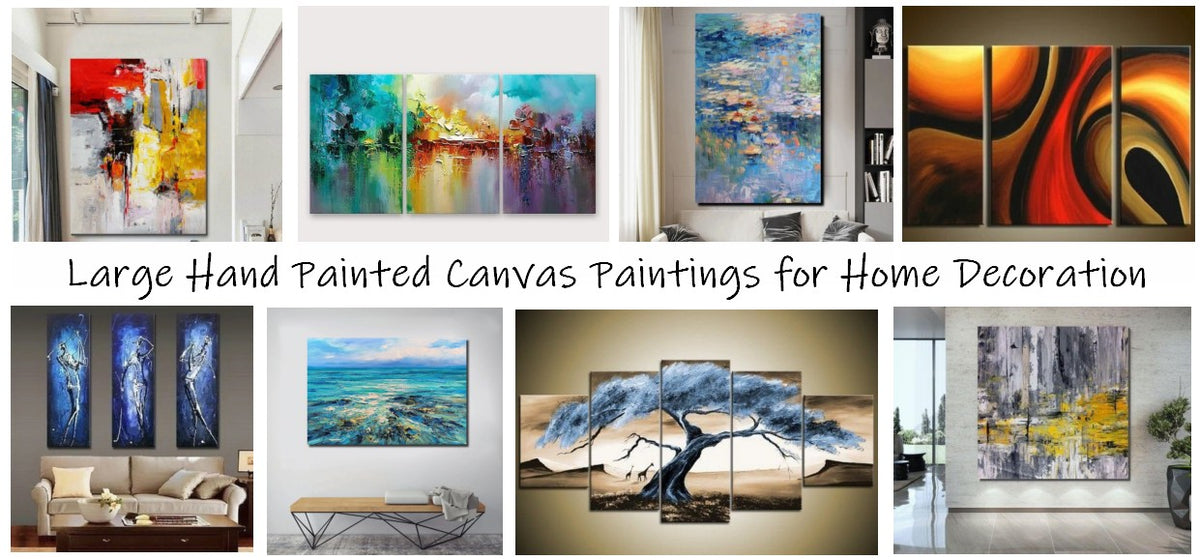 Large Paintings for Living Room, Modern Canvas Paintings, Dining Room ...