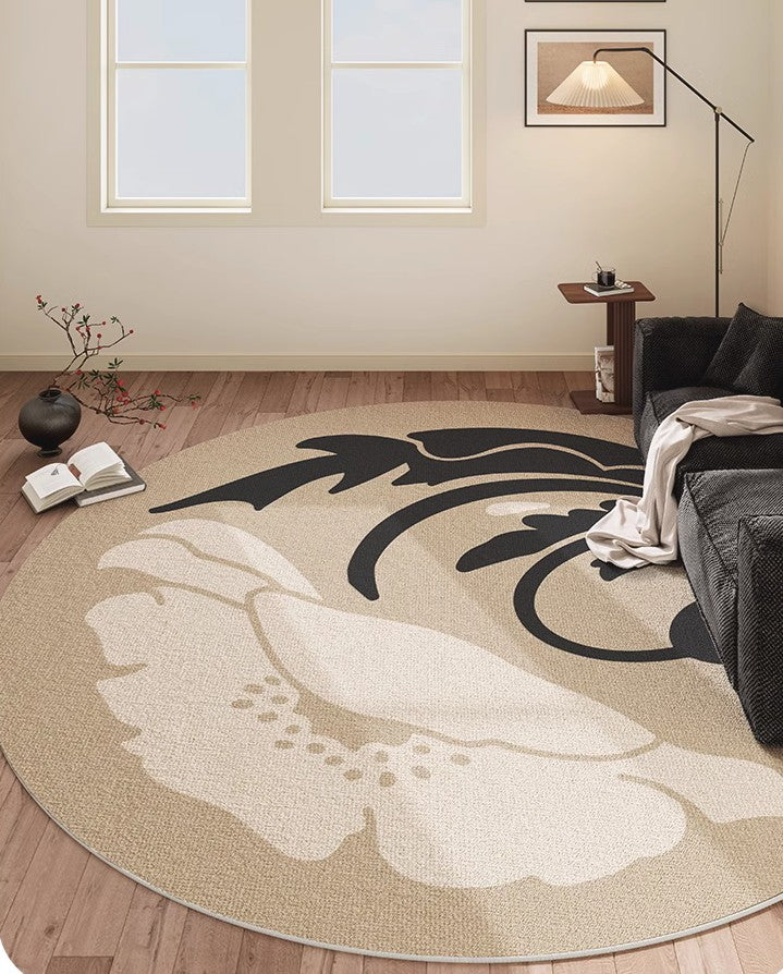 Bathroom Modern Round Rugs, Circular Modern Rugs under Coffee Table, Round Modern Rugs in Living Room, Round Contemporary Modern Rugs for Bedroom