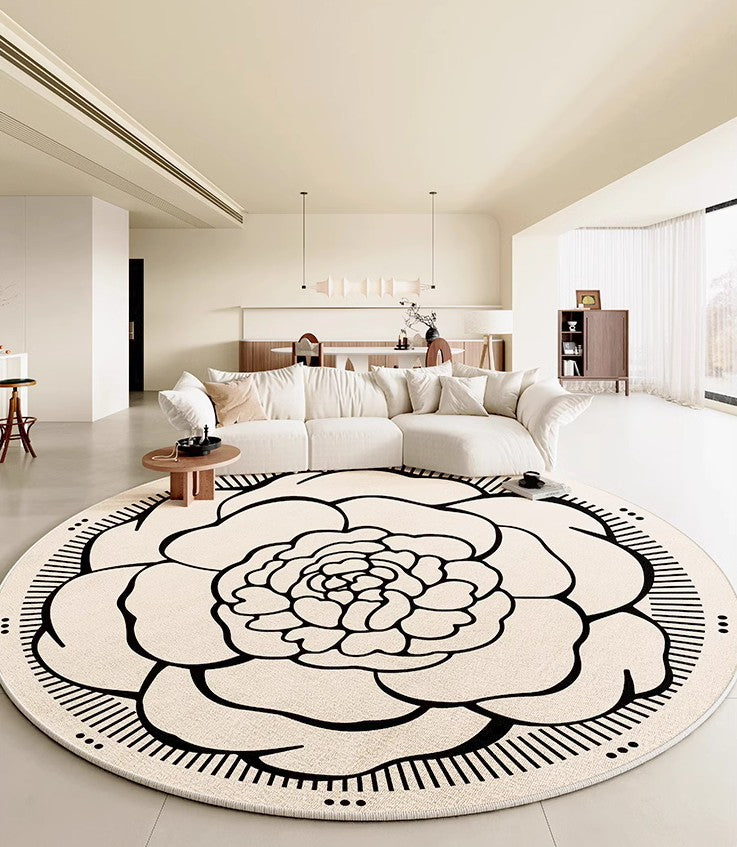 Modern Rug Ideas for Living Room, Bedroom Modern Round Rugs, Dining Room Contemporary Round Rugs, Circular Modern Rugs under Chairs