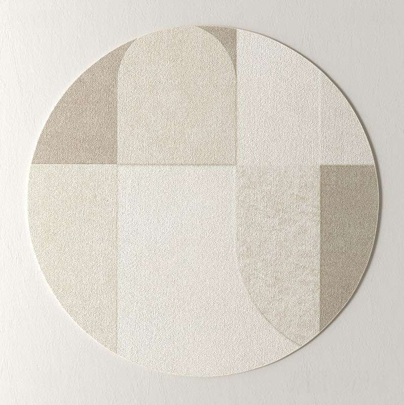 Abstract Contemporary Round Rugs for Dining Room, Modern Rugs for Dining Room, Washable Modern Rugs for Bathroom, Geometric Modern Rug Ideas for Living Room