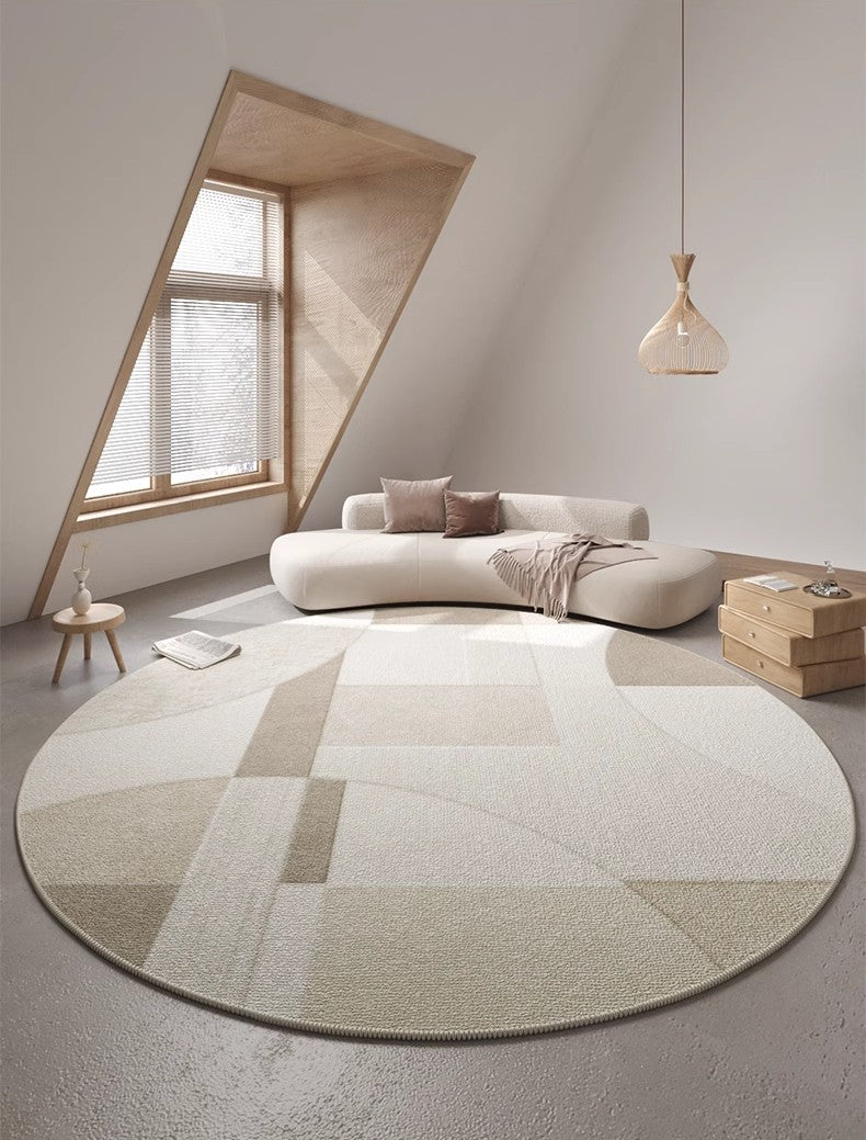 Modern Rugs for Dining Room, Abstract Contemporary Round Rugs for Dining Room, Circular Modern Rugs for Bedroom, Geometric Modern Rug Ideas for Living Room