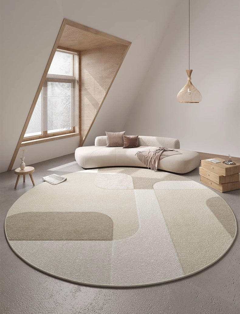 Circular Modern Rugs for Bedroom, Modern Rugs for Dining Room, Abstract Contemporary Round Rugs for Dining Room, Geometric Modern Rug Ideas for Living Room
