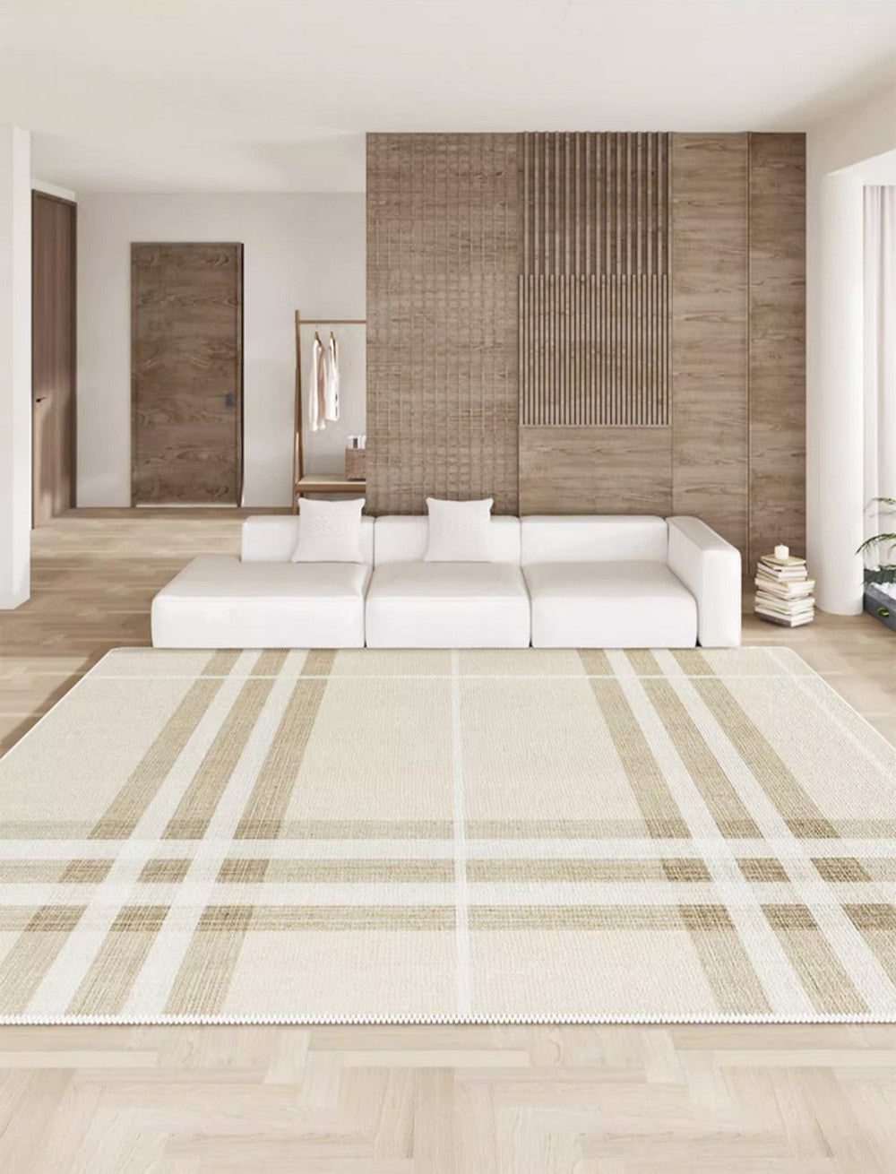 Large Beige Area Rugs for Living Room, Geometric Rug for Dining Room, Contemporary Rugs for Bedroom, Modern Floor Rugs for Office