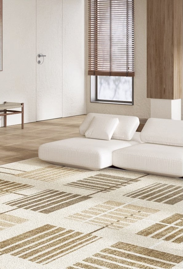 Simple Modern Beige Rugs for Bedroom, Modern Rugs for Dining Room, Contemporary Rugs for Office, Geometric Modern Rugs, Large Abstract Modern Rugs for Living Room