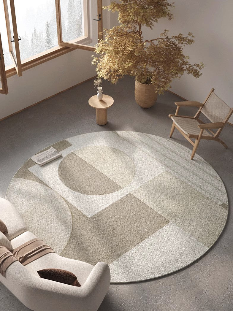 Round Rugs under Coffee Table, Modern Round Rugs for Dining Room, Contemporary Modern Rug Ideas for Living Room, Circular Modern Rugs for Bedroom