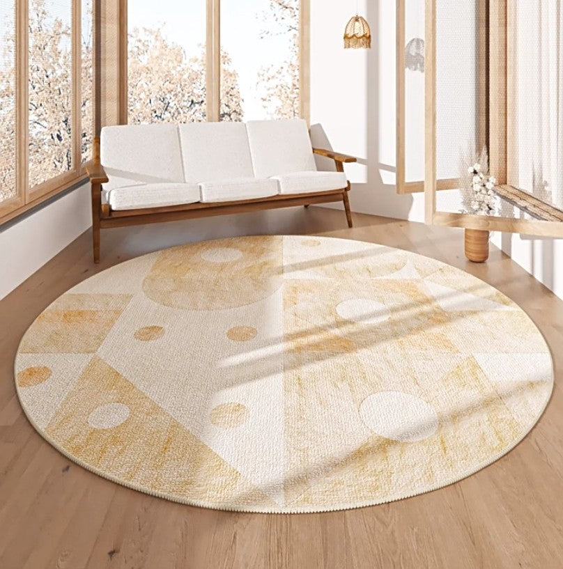 Unique Modern Area Rugs for Bedroom. Circular Modern Rugs for Living Room. Round Carpets under Coffee Table. Contemporary Round Rugs for Dining Room