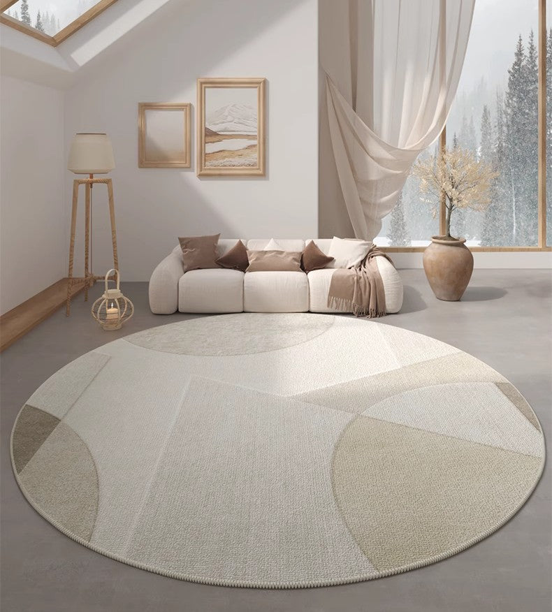 Unique Round Rugs under Coffee Table, Large Modern Round Rugs for Dining Room, Contemporary Modern Rug Ideas for Living Room, Circular Modern Rugs for Bedroom