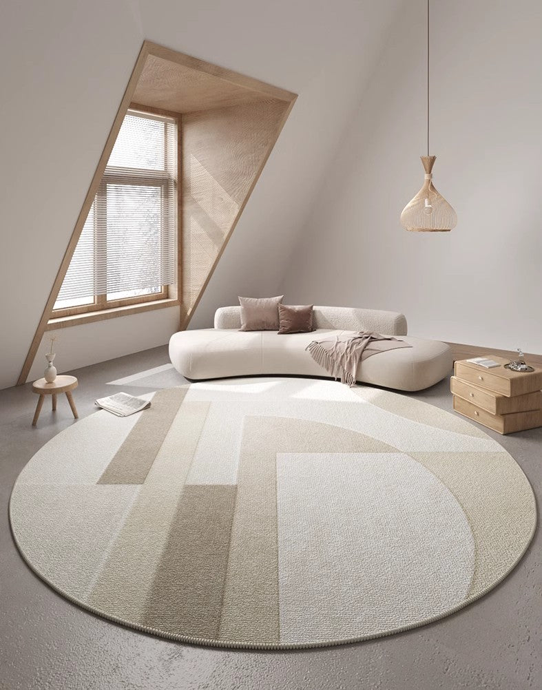 Contemporary Modern Rug Ideas for Living Room, Round Rugs under Coffee Table, Large Modern Round Rugs for Dining Room, Circular Modern Rugs for Bedroom