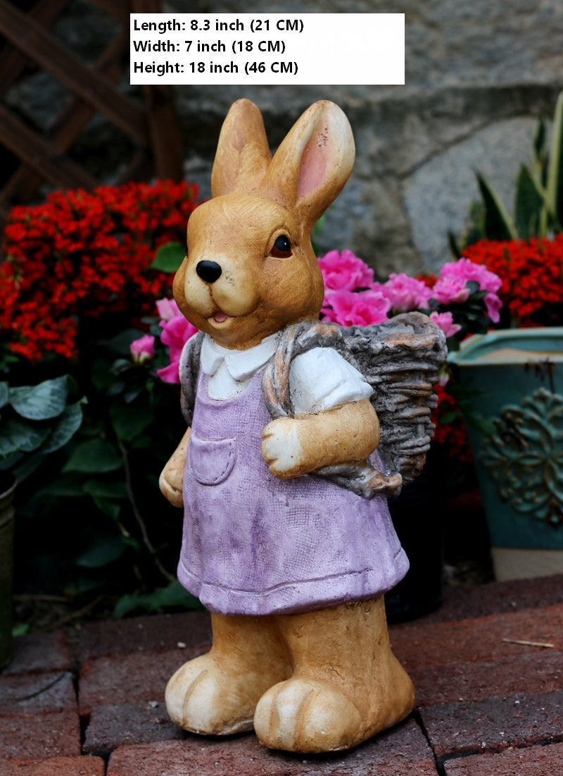 Rabbit Statues, Bunny Flower Pot, Garden Courtyard Decoration, Villa Outdoor Decor Gardening Ideas