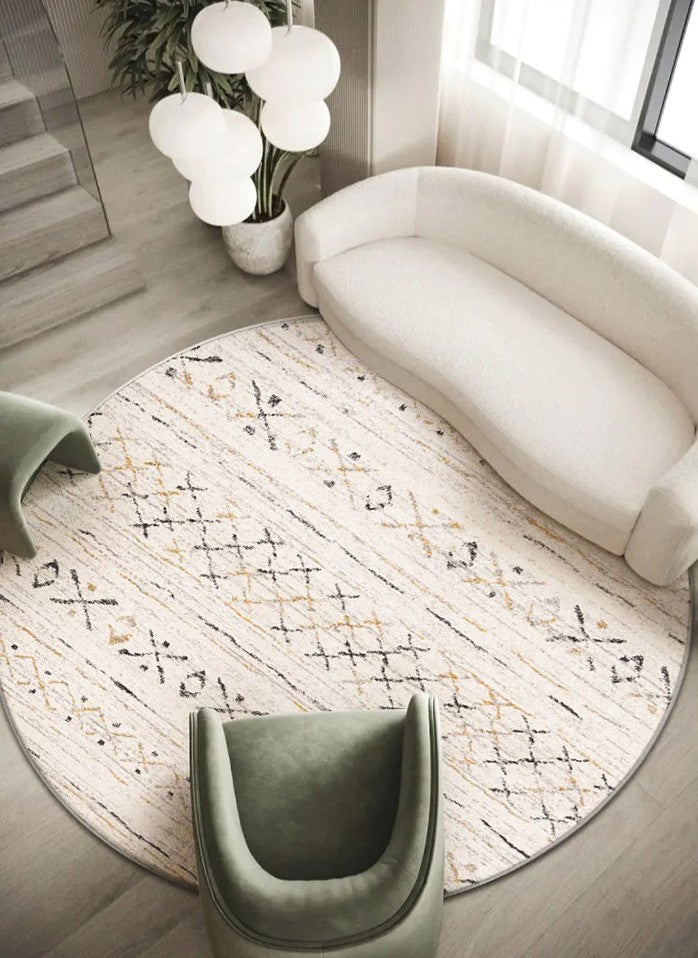 Modern Large Area Rugs under Coffee Table, Dining Room Modern Round Rugs, Modern Rugs in Bedroom, Round Contemporary Floor Carpets