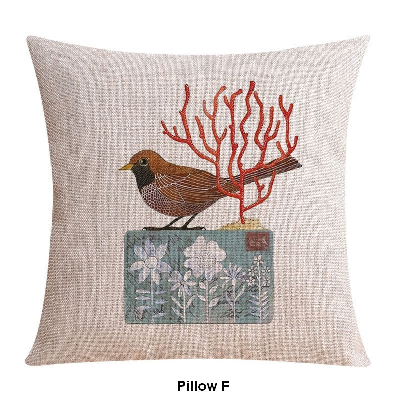 Love Birds Throw Pillows for Couch, Singing Birds Decorative Throw Pillows, Modern Sofa Decorative Pillows, Embroider Decorative Pillow Covers