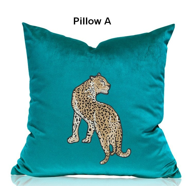 Decorative Pillows for Living Room， Contemporary Throw Pillows, Cheetah Decorative Cushion, Modern Sofa Pillows