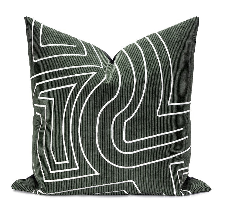 Contemporary Cushions for Interior Design, Large Modern Decorative Pillows for Sofa, Green Modern Throw Pillows for Couch