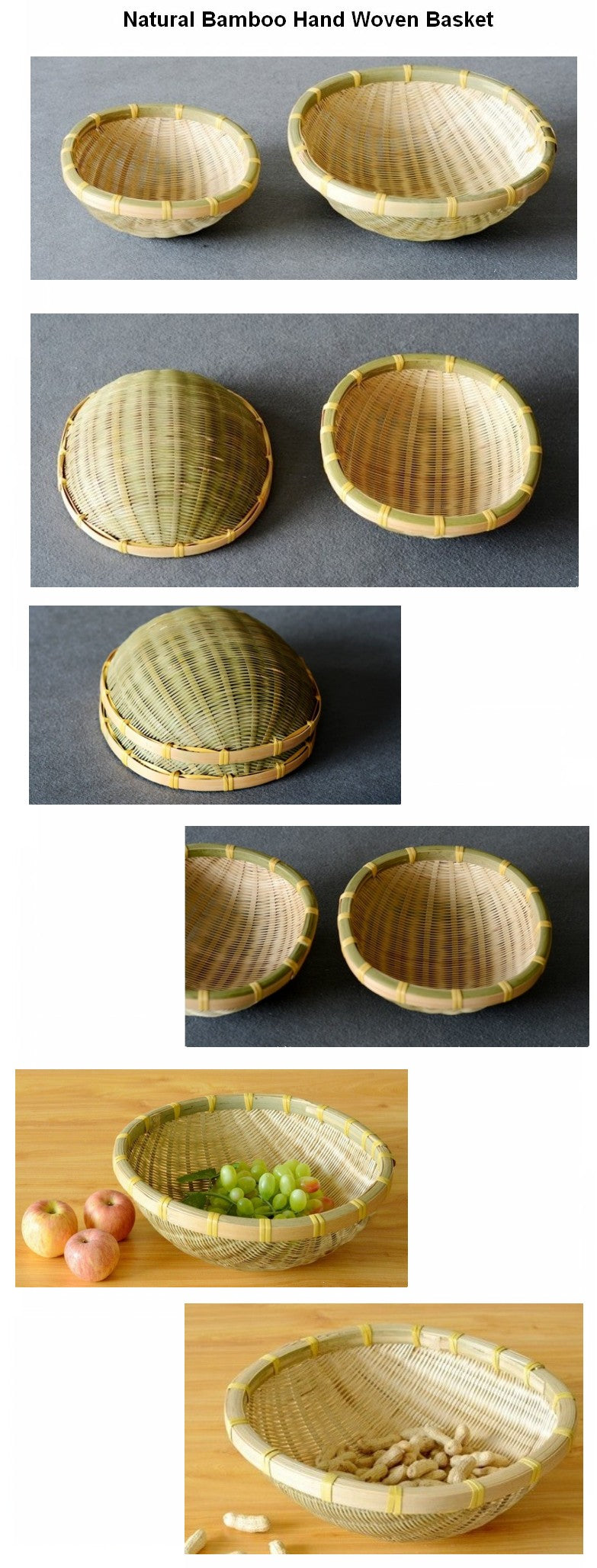 Natural Bamboo Basket, Rustic Basket