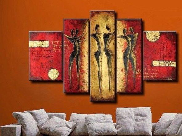 Acrylic Modern Wall Art Paintings, Hand Painted Canvas Art, Modern Paintings for Living Room, Multi Panel Canvas Painting