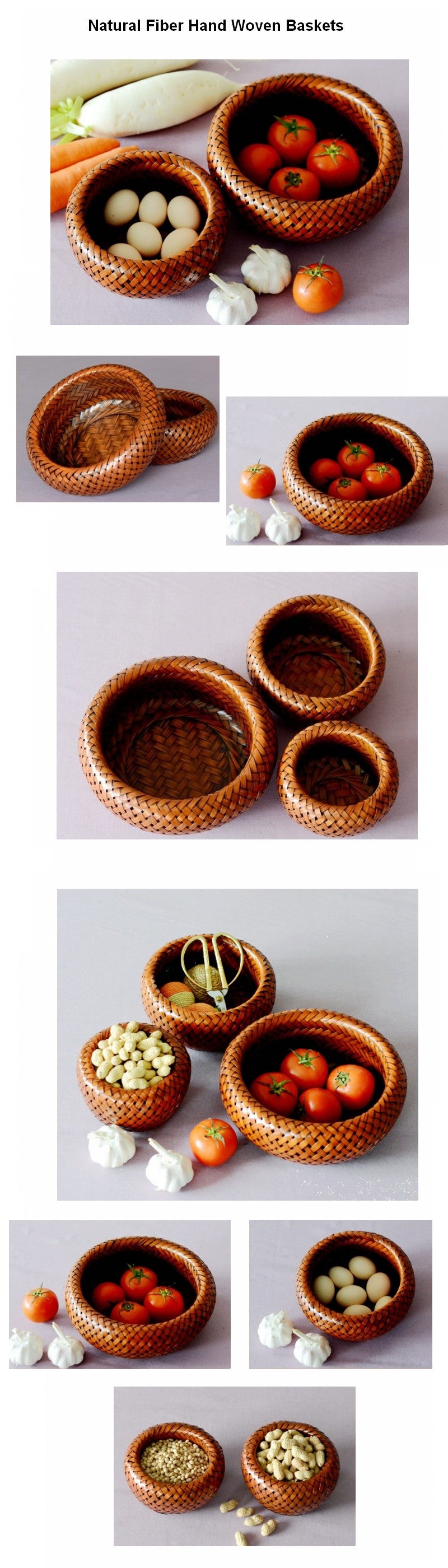 Natural Bamboo Basket, Small Rustic Basket, Hand Woven Snap Basket