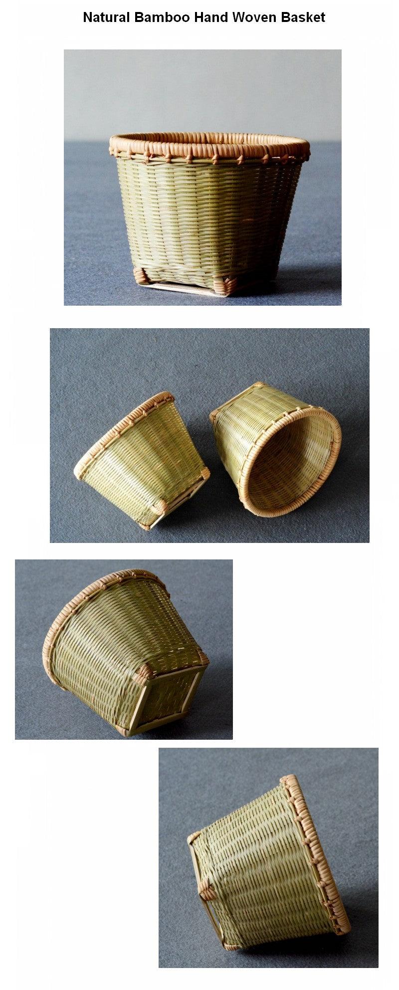 Natural Bamboo Basket. Rustic Basket