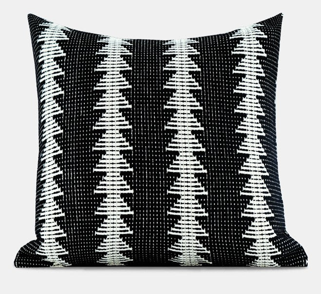 Black and White Pattern Contemporary Square Modern Throw Pillows for Couch, Simple Throw Pillow for Interior Design, Large Modern Sofa Pillow Covers