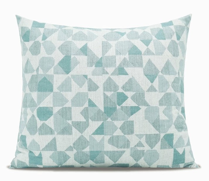 Modern Sofa Pillows, Geometric Blue Decorative Throw Pillows, Contemporary Square Modern Throw Pillows for Couch, Abstract Throw Pillow for Interior Design