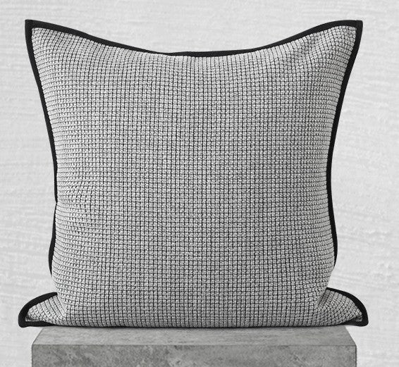 Large Modern Sofa Pillow Covers, Black and White Pattern