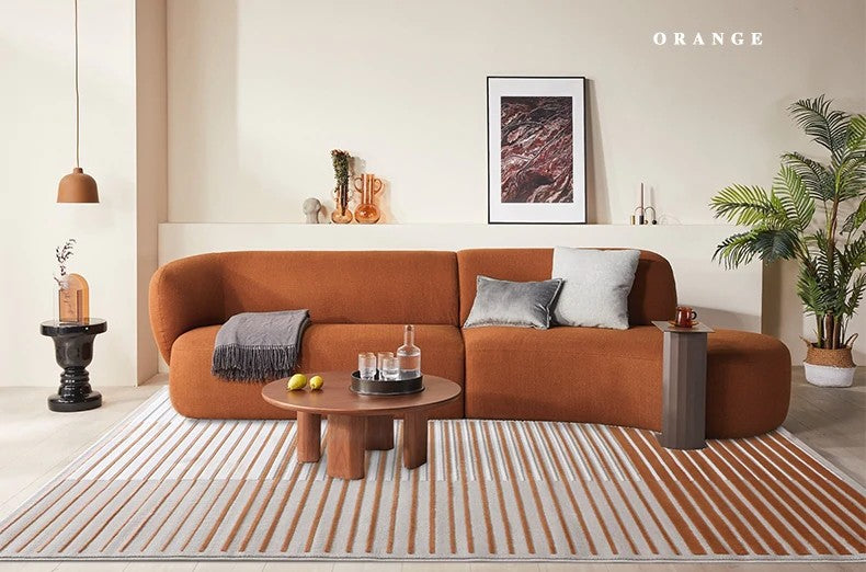 Large Orange Modern Rugs, Contemporary Area Rugs for Bedroom, Living Room Modern Rugs, Dining Room Floor Rugs, Large Orange Rugs under Couch