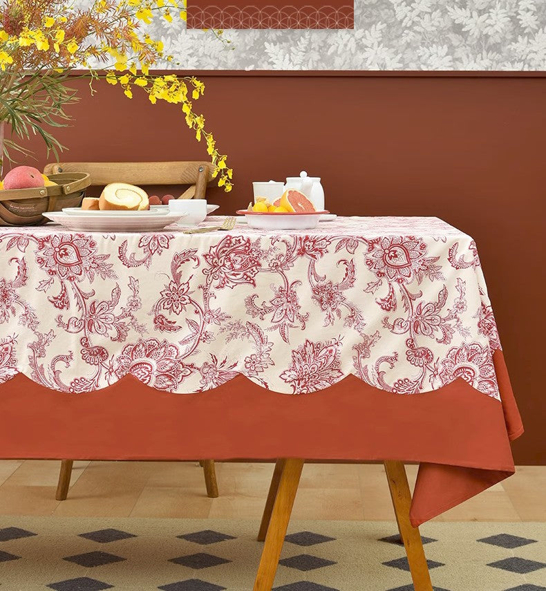 Extra Large Rectangle Tablecloth for Dining Room Table, Country Farmhouse Tablecloth, Flowers Pattern Rustic Table Covers for Kitchen, Square Tablecloth for Round Table