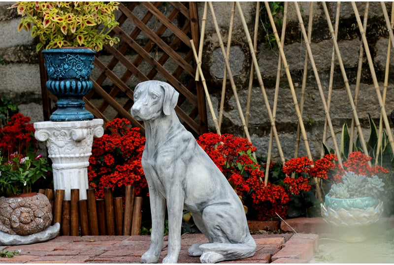 Dog Statues. Sitting Dog Statues. Pet Statue for Garden Courtyard Decoration. Villa Outdoor Decor Gardening Ideas