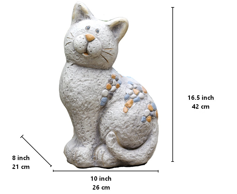 Lovely Cat Statues Garden Courtyard Decoration, Animal Statue, Villa Outdoor Decor Gardening