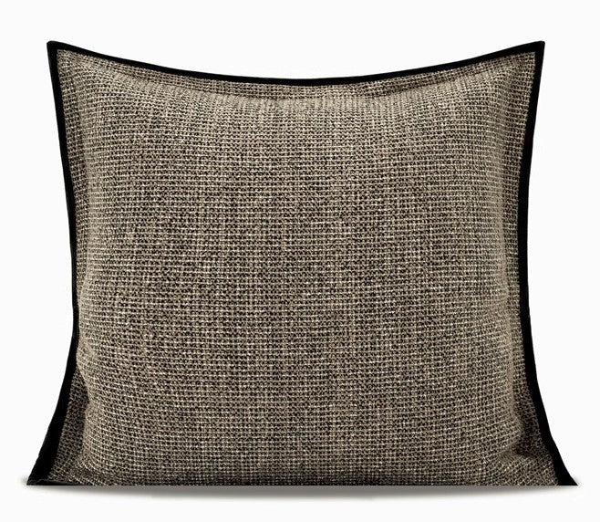 Contemporary Square Modern Throw Pillows for Couch, Large Grey Black Decorative Throw Pillows, Large Modern Sofa Pillows, Simple Throw Pillow for Interior Design