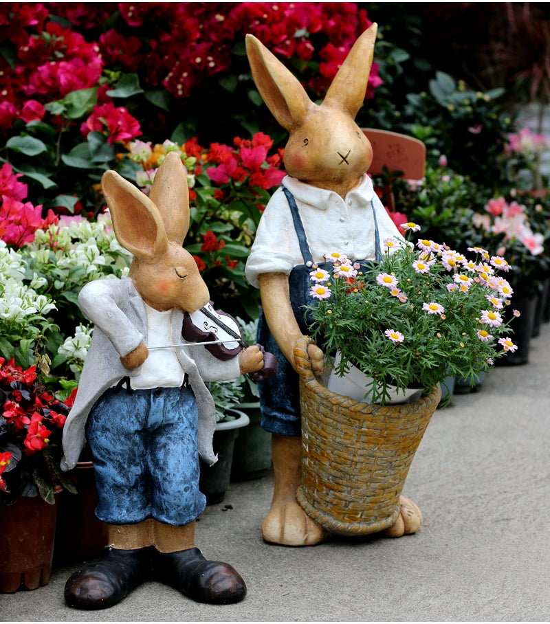 Garden Ornaments, Large Rabbit Statues for Garden, Bunny Flowerpot