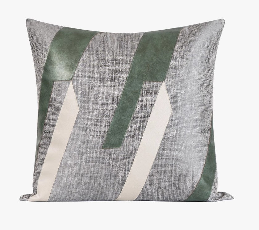 Grey Green Abstract Contemporary Throw Pillow for Living Room, Decorative Throw Pillows for Couch, Large Modern Sofa Throw Pillows