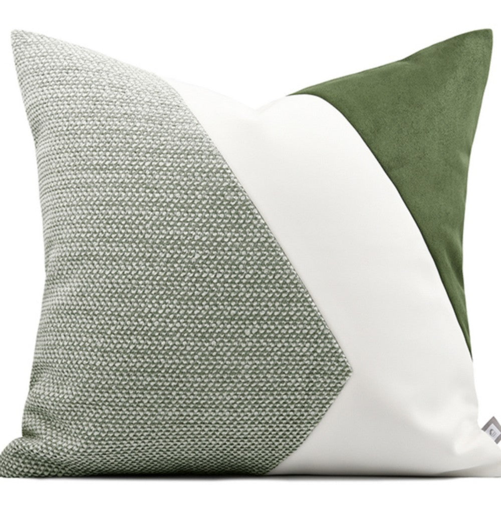 Green White Modern Pillows for Couch, Abstract Decorative Throw Pillows for Living Room, Large Modern Sofa Cushion, Decorative Pillow Covers