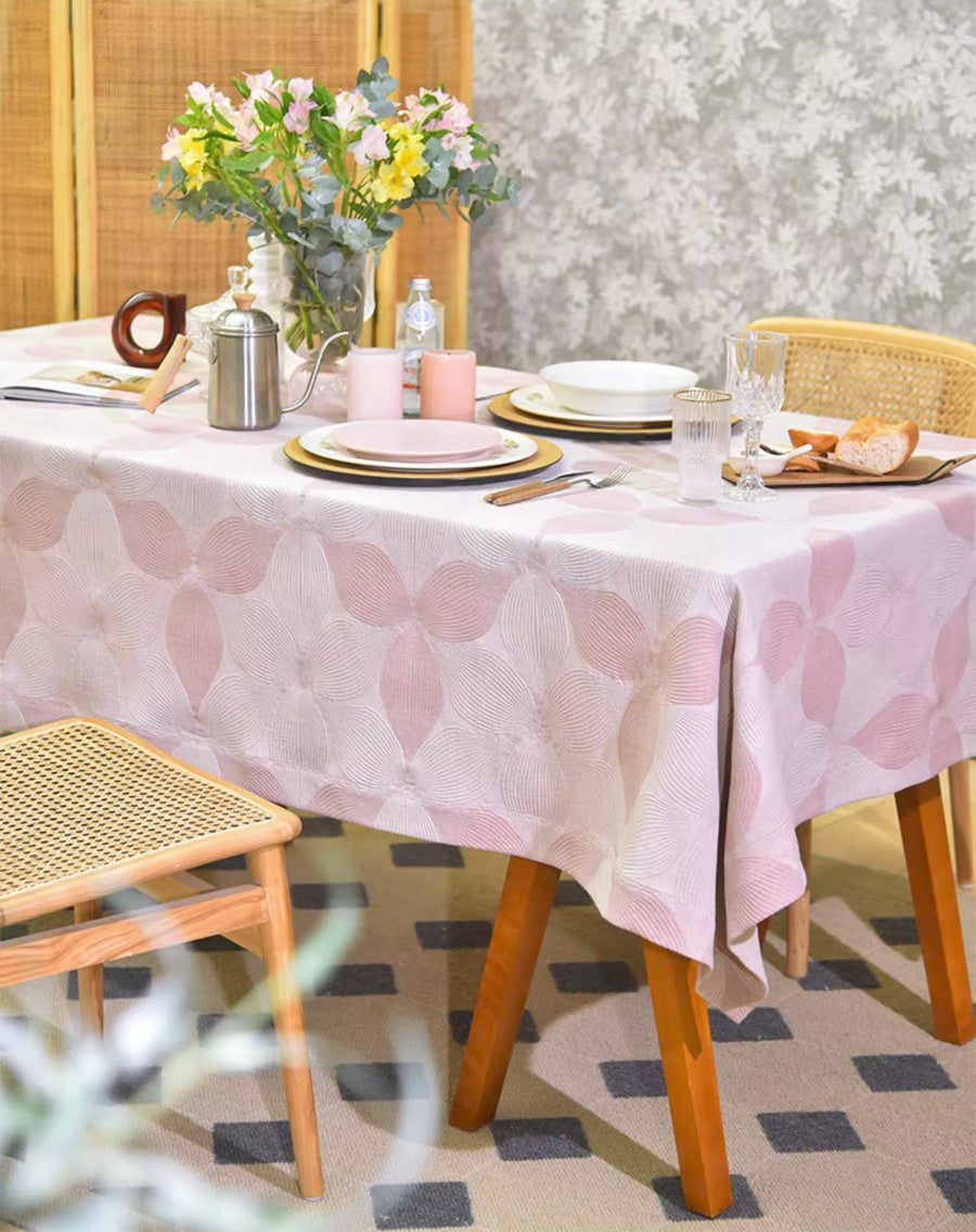 Simple Contemporary Pink Cotton Tablecloth, Square Tablecloth for Roun –  Paintingforhome