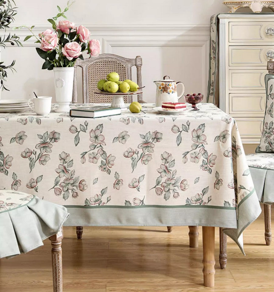 Peach Blossom Table Cover, Rectangular Tablecloth for Dining Table, Extra Large Modern Tablecloth, Square Linen Tablecloth for Coffee Table