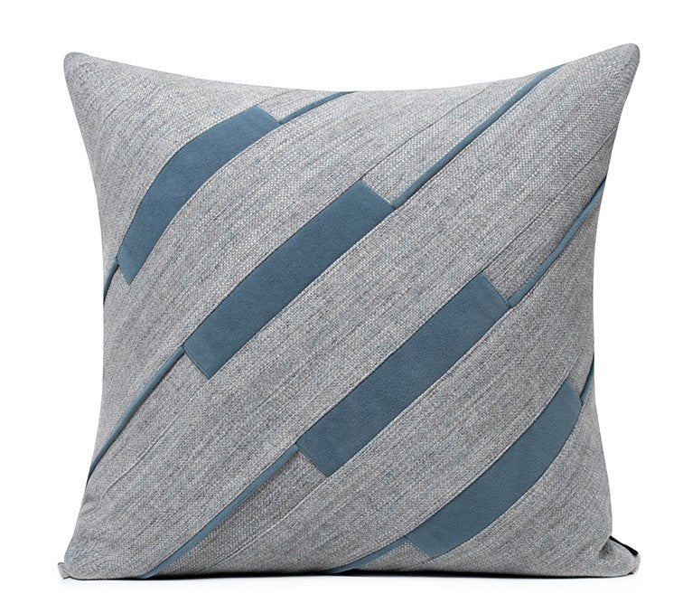 Grey Blue Decorative Pillows, Grey Throw Pillow for Couch, Simple Modern Sofa Pillows, Modern Throw Pillows for Couch