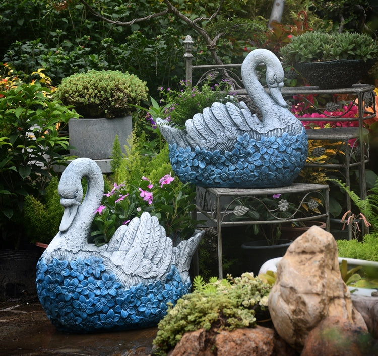 Large Swan Statue for Garden, Swan Flower Pot, Animal Statue for Garden Courtyard Ornament, Gardening Ideas