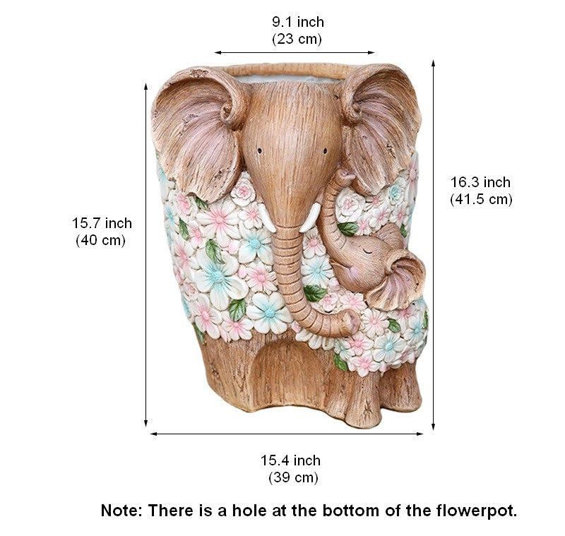 Beautiful Elephant Flowerpot, Modern Garden Flower Pot, Unique Animal Statue for Garden Ornaments, Resin Statue for Garden, Villa Outdoor Decor Gardening Ideas