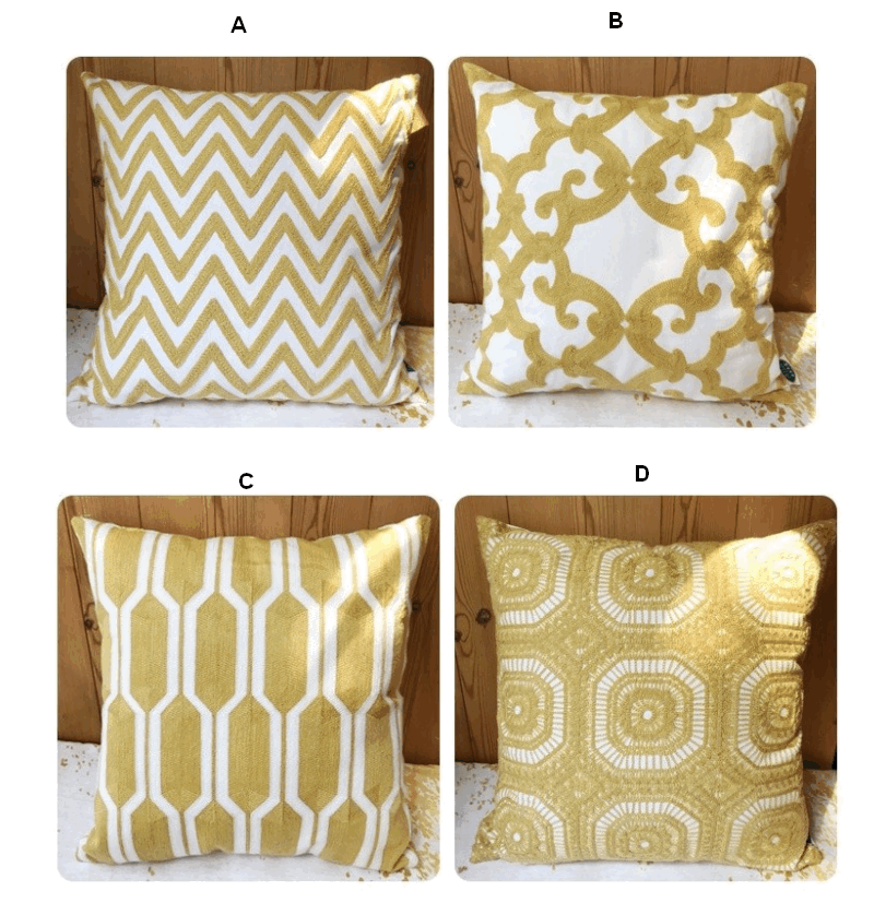 Cotton Yellow Pillow Cover, Decorative Throw Pillow, Sofa Pillows, Home Decoration