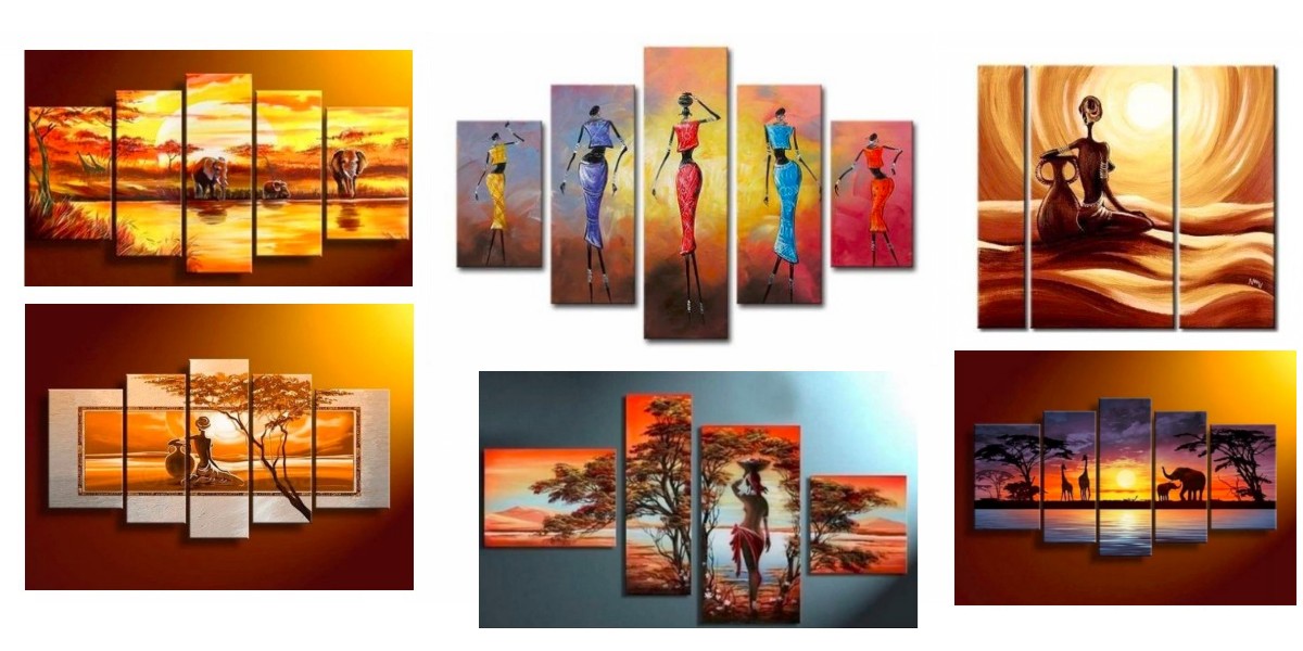 African Painting, Acrylic African Painting, African Woman Paintings, African Landscape Paintings