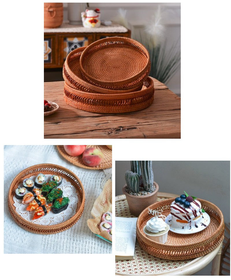 Lovely Rattan Basket, Fruit Basket, Handmade Round Basket, Storage Baskets for Kitchen and Dining Room