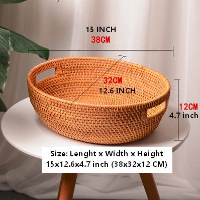 Woven Basket with Handle, Vietnam Traditional Handmade Rattan Wicker  Storage Basket – Paintingforhome