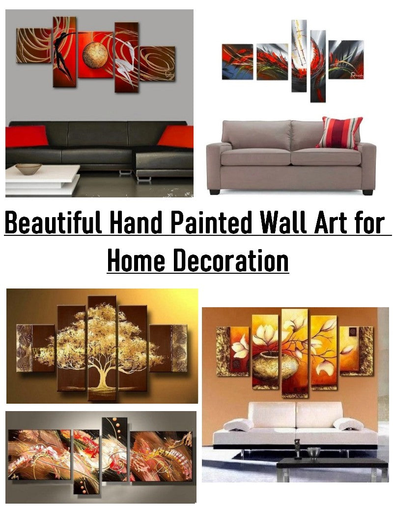 Living Room Wall Art Ideas, Abstract Living Room Canvas Art, Hand Pain ...