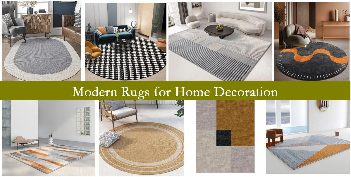 Living Room Large Modern Rugs, Geometric Modern Rugs, Circular Modern Rugs, Grey Modern Rugs, Contemporary Modern Carpets in Dining Room