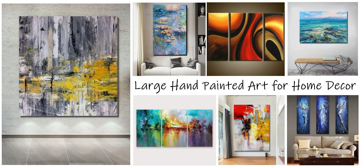 Large Paintings for Living Room, Modern Canvas Paintings, Modern Paintings for Dining Room, Abstract Acrylic Paintings, Hand Painted Canvas Art