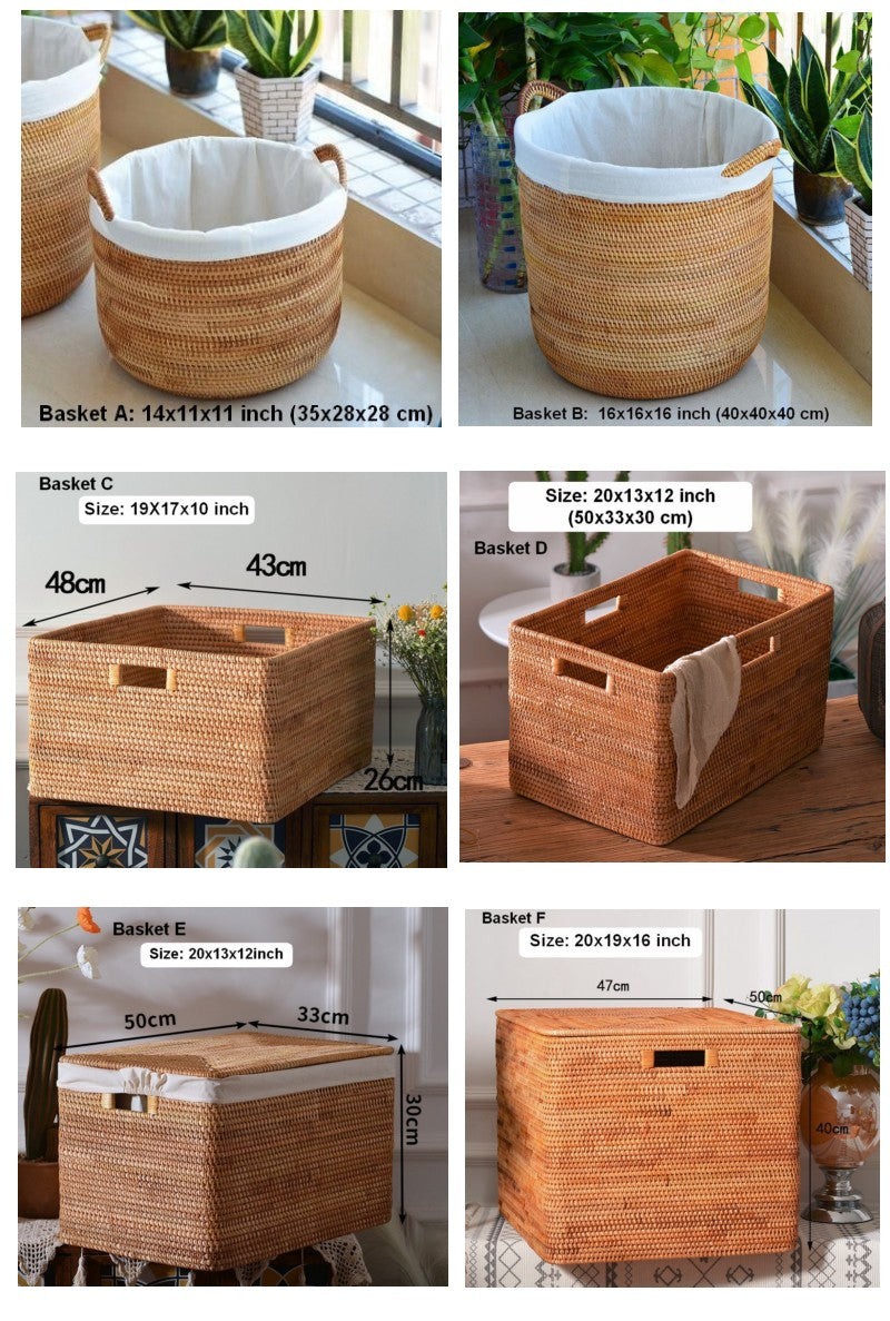 Round Storage Baskets, Extra Large Rattan Storage Baskets, Oversized L –  Paintingforhome